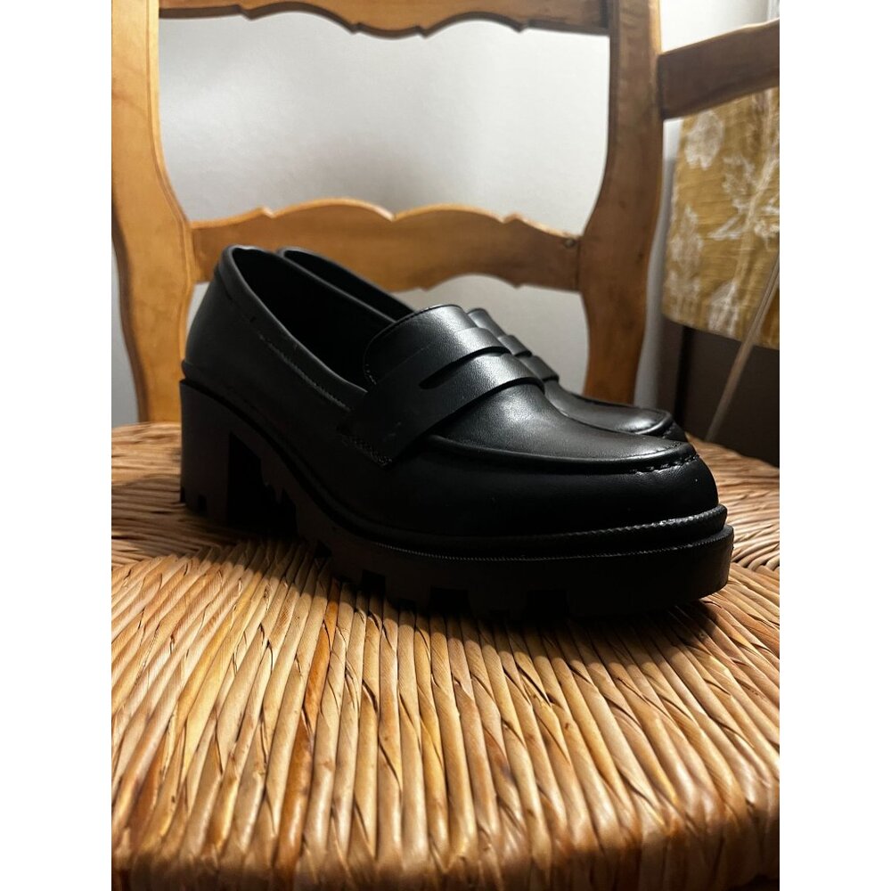 Mudd Mary Jane Platform Penny Loafer Black Block Heel Y2k Size 8 - Picture 3 of 12